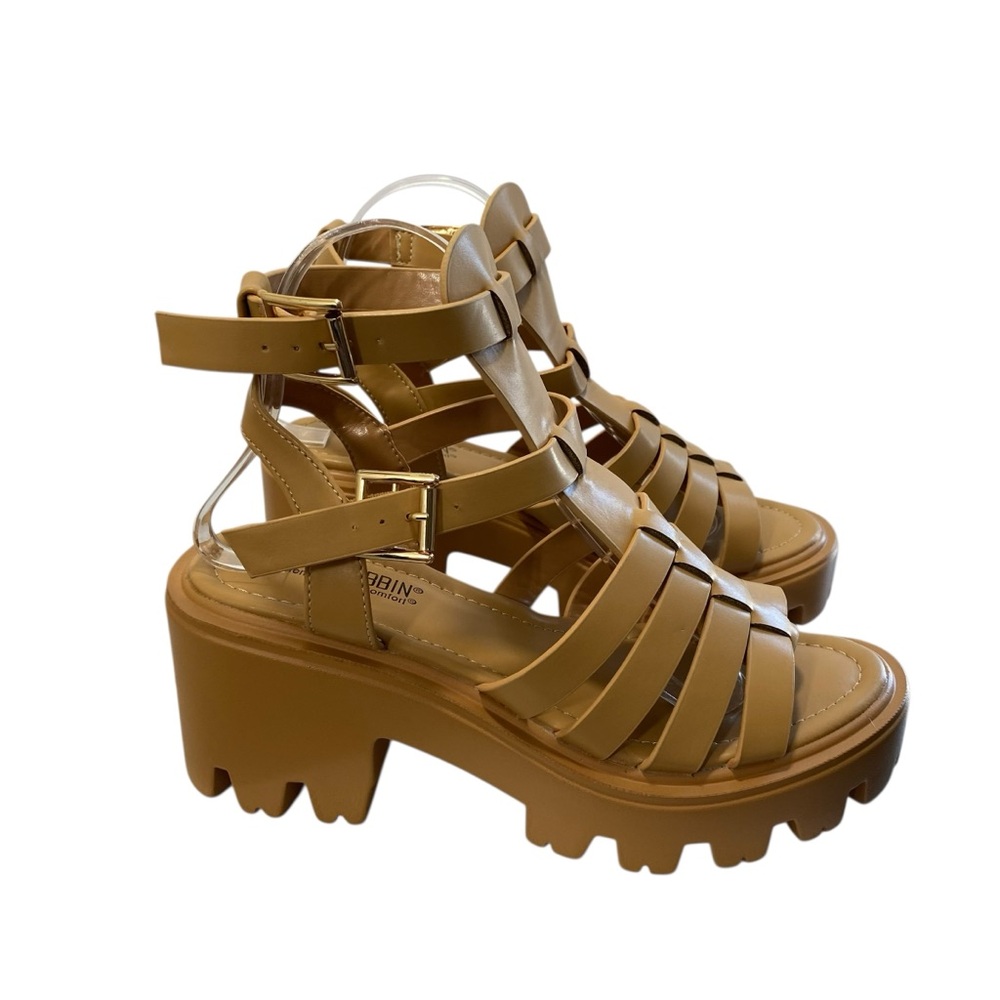 Cape Robbin Gladiator Platform New Jacki Womens 7 Nude Fisherman Lug Sole Fisher